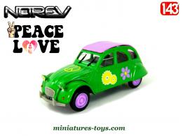 La Citroën 2cv Peace in Love de 1974 en miniature par Norev au 1/43e