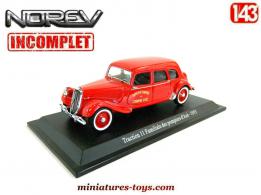 La Traction avant Citroën 11 pompiers en miniature Norev au 1/43e incomplète