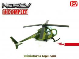 L'hélicoptère Hughes 500 Defender en miniature par Norev au 1/87e incomplet