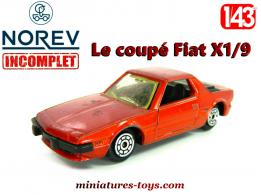 Le coupé Fiat X1/9 rouge miniature par Norev Jet-Car au 1/43e incomplet