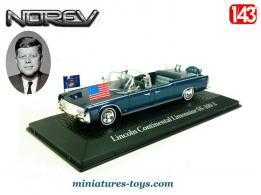 La Lincoln Continental du Président J F Kennedy en miniature par Norev au 1/43e