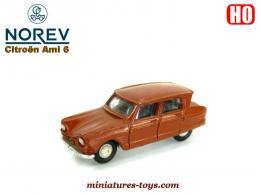 La Citroën AMI 6 marron en Micro-miniatures par Norev au H0 HO 1/86e