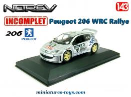 La Peugeot 206 WRC Rallye Monte Carlo miniature de Norev au 1/43e incomplète