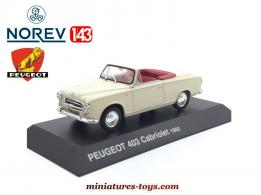 Le cabriolet Peugeot 403 de 1960 en miniature par Norev au 1/43e 