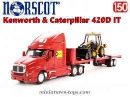 Le Kenworth semi remorque et le Caterpillar 420D miniature de Norscot au 1/50e