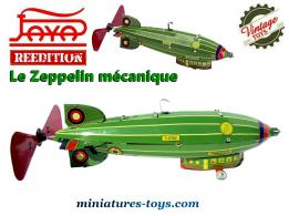 Le Zeppelin en métal reproduit à la façon d'un jouet ancien par Paya