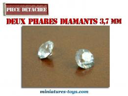 Un ensemble de 2 phares diamants de 3,7 mm pour miniatures au 1/43e 1/50e