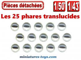 Un ensemble de 25 phares translucides de 3 mm pour miniatures au 1/43e 1/50e