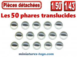 Un ensemble de 50 phares translucides de 3 mm pour miniatures au 1/43e 1/50e