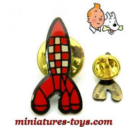 Le pin's épinglette de la fusée de Tintin en métal par Hergé Atlas Collections