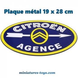 La plaque publicitaire Agence Citroën Automobile ovale en tôle peinte