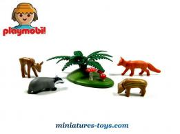 Les animaux de la forêt Playmobil et la fougère aux champignons