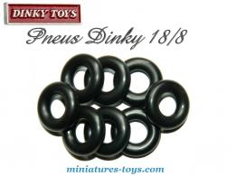 Lot de 8 Pneus Dinky Toys 18/8 noirs lisses pour vos miniatures Dinky