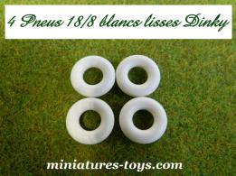 Lot de 4 Pneus Dinky Toys 18/8 blancs lisses pour vos miniatures Dinky