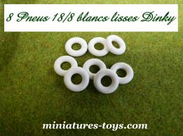Lot de 8 Pneus Dinky Toys 18/8 blancs lisses pour vos miniatures Dinky