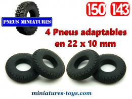 Un lot 4 Pneus adaptables en 22x10 pour miniatures 