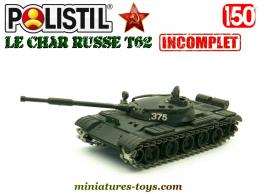 Le char russe T62 en miniature de Polistil incomplet au 1/50e