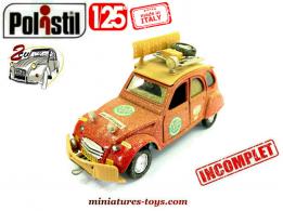 La 2cv Citroën Rallye raid 1973 en miniature de Polistil au 1/25e incomplète