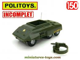 Le Combat car Ford M20 en miniature militaire Politoys au 1/50e incomplet