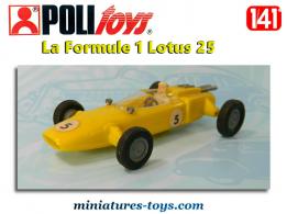 La voiture de course Formule 1 Lotus 25 en miniature par Politoys au 1/41e