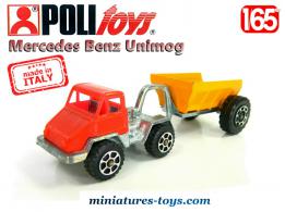 Le camion Mercedes Unimog benne articulée en miniature de Politoys au 1/65e