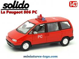 La Peugeot 806 PC pompiers en miniature de Solido au 1/43e