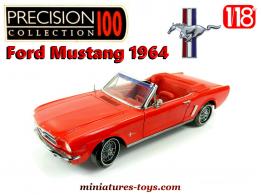 La Ford Mustang rouge de 1964 miniature par Precision Collection 100 au 1/18e