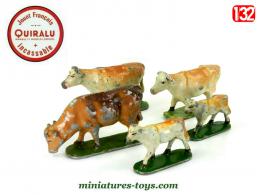 Les veaux, les vaches et le taureau de la ferme miniatures par Quiralu au 1/32e