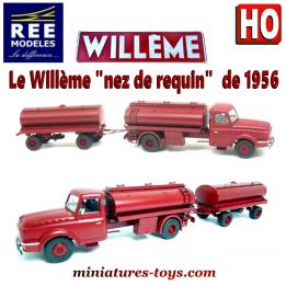 Le Willème et sa remorque citerne à vin en miniature REE-Modeles au HO 1/87e