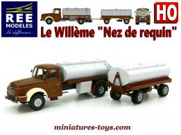 Le Willème et sa remorque citerne à vin en miniature REE-Modeles au HO 1/87e