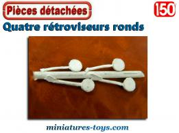 Les quatre rétroviseurs ronds pour camions miniatures au 1/50e