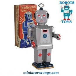 Le robot jouet Sparkling Mike de style ancien vintage reproduit en métal