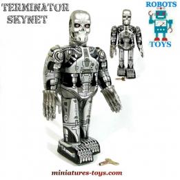 Le robot jouet cyborg Terminator en métal et plastique style Toys vintage