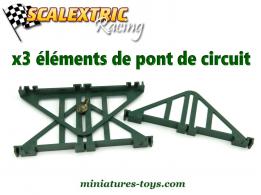 Les 3 supports de pont de piste pour circuit de voitures de courses Scalextric