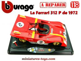 La Ferrari 312 P de 1972 en miniature par Shell Bburago au 1/18e