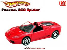 Le Spider Ferrari 360 rouge en miniature de Hot Wheels pour Shell au 1/38e