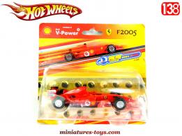 La Formule 1 Ferrari 2005 en miniature de Hot Wheels pour Shell au 1/38e