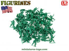 Un lot de 65 petits soldats américains en figurines plastique au 1/76e