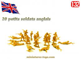 Un lot de 20 soldats anglais WW II issus de moules Matchbox China au 1/32e