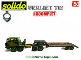 Le Berliet T12 semi porte char en miniature de Solido au 1/50e incomplet