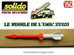 Le missile rouge et blanc du camion Unic ZU120 lance fusée Solido au 1/50e