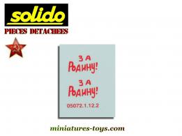 La planche de marquages russes du char T34/76 miniature Solido au 1/50e