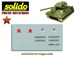 La planche de marquages russes du char T34/85 miniature Solido au 1/50e