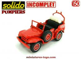 Le Dodge 4x4 WC56 dévidoir pompiers Solido en miniature au 1/50e incomplet