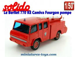 Le Berliet 770 KE Camiva Fourgon pompe pompiers miniature de Solido au 1/50e