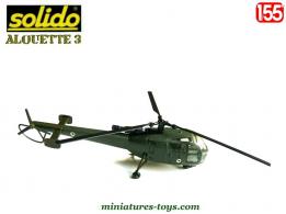 L'hélicoptère français Alouette 3 militaire en miniature de Solido au 1/55e