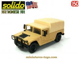 Le VLTT Hummer H 1 militaire sable bâché en miniature de Solido au 1/50e