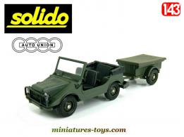 La Jeep DKW Munga militaire et sa remorque en miniature de Solido au 1/43e