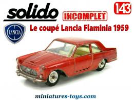 Le coupé Lancia Flaminia rouge en miniature par Solido au 1/43e incomplète