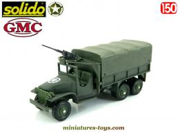 Le GMC CCKW 353 6x6 bâché a tourelle 12.7 en miniature Solido au 1/50e